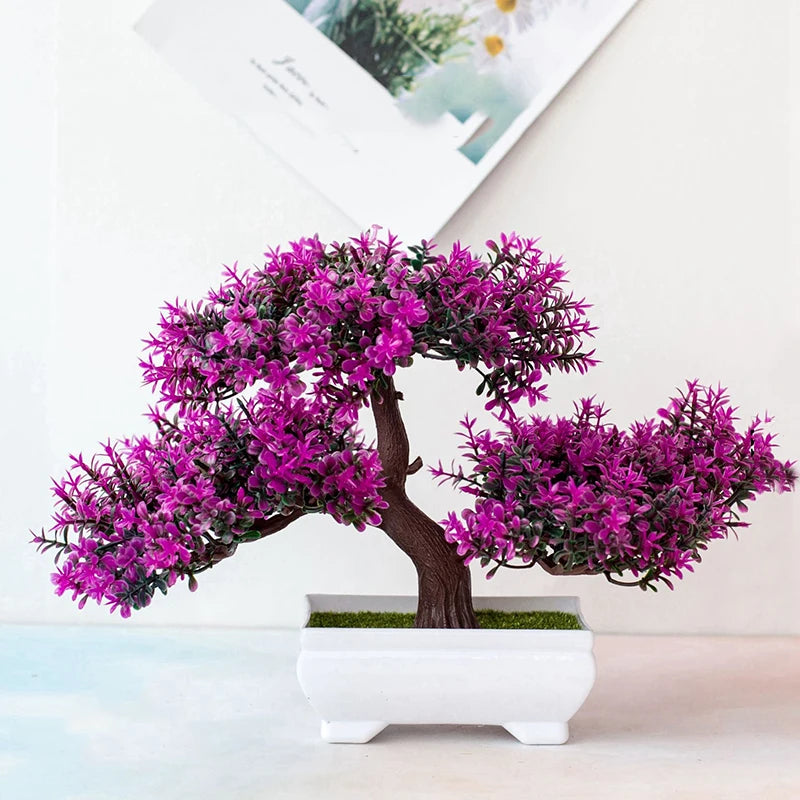 Künstliche Bonsai-Pflanze im Topf – 1 Stück – Kleine Kunstpflanze für Tisch, Garten & Wohnraumdeko