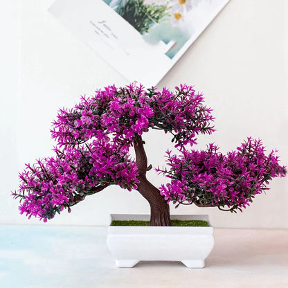 Künstliche Bonsai-Pflanze im Topf – 1 Stück – Kleine Kunstpflanze für Tisch, Garten & Wohnraumdeko