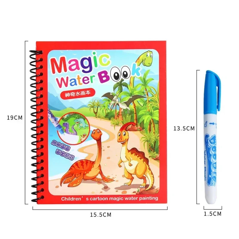 Magisches Wasser-Malbuch mit Stift – Lernspielzeug für Kinder ab 2 Jahren