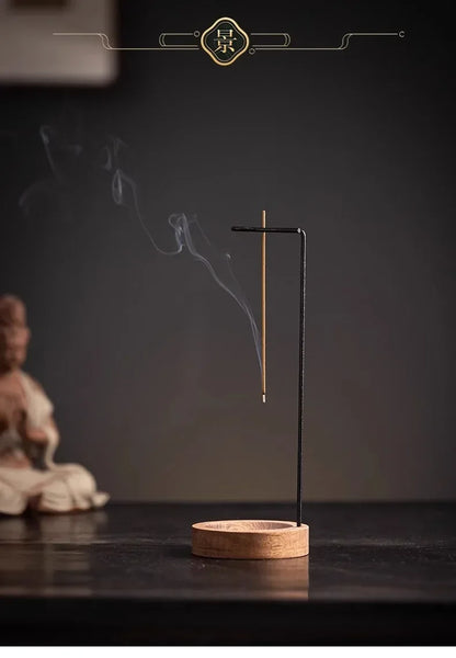 Kreativer Räucherstäbchenhalter aus Holz – Rundes Design, Kopfstehend – Deko & Yoga-Zubehör