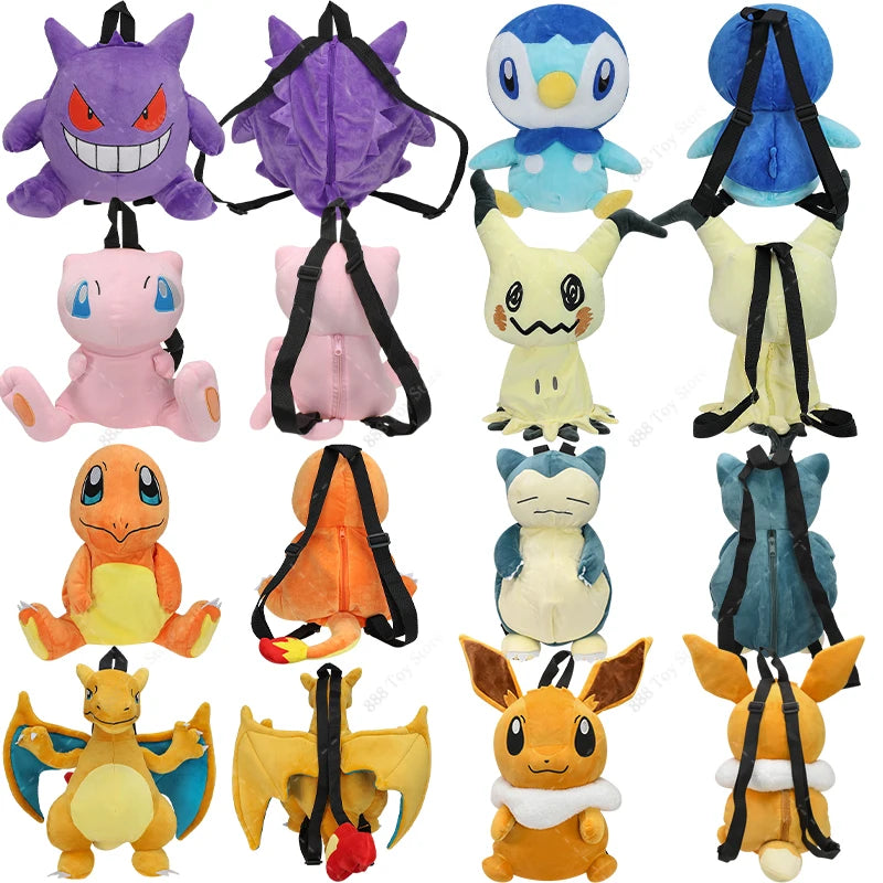 Pokémon Plüsch-Rucksack – Gengar, Pikachu, Evoli & Co. als Kuscheltier-Schulrucksack für Kinder