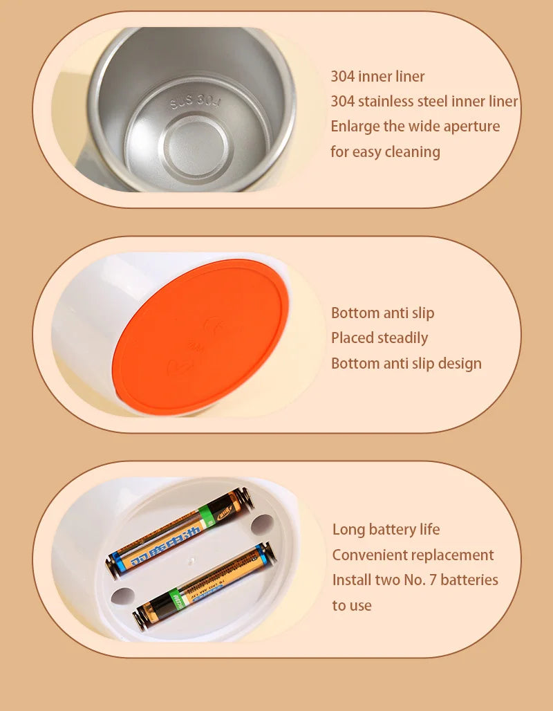 Automatischer Magnet-Rührbecher aus Edelstahl – selbstmischend, USB, 380 ml