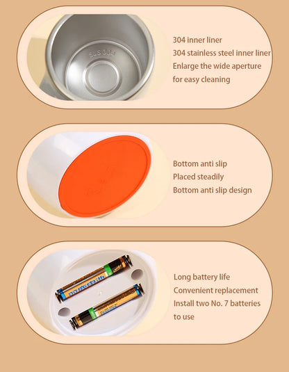 Automatischer Magnet-Rührbecher aus Edelstahl – selbstmischend, USB, 380 ml