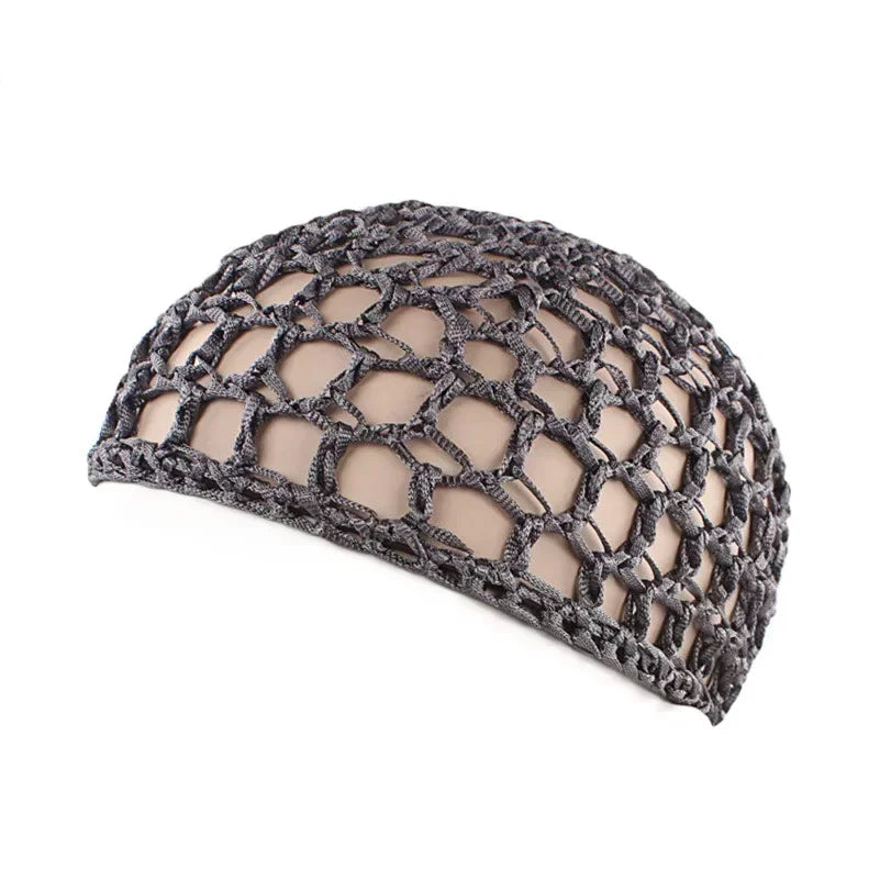 Haarnetz Damen gehäkelt – Elastisches Mesh Turban Cap – Schlafhaube & Haarpflege-Hilfe – atmungsaktiv & bequem – Unisex