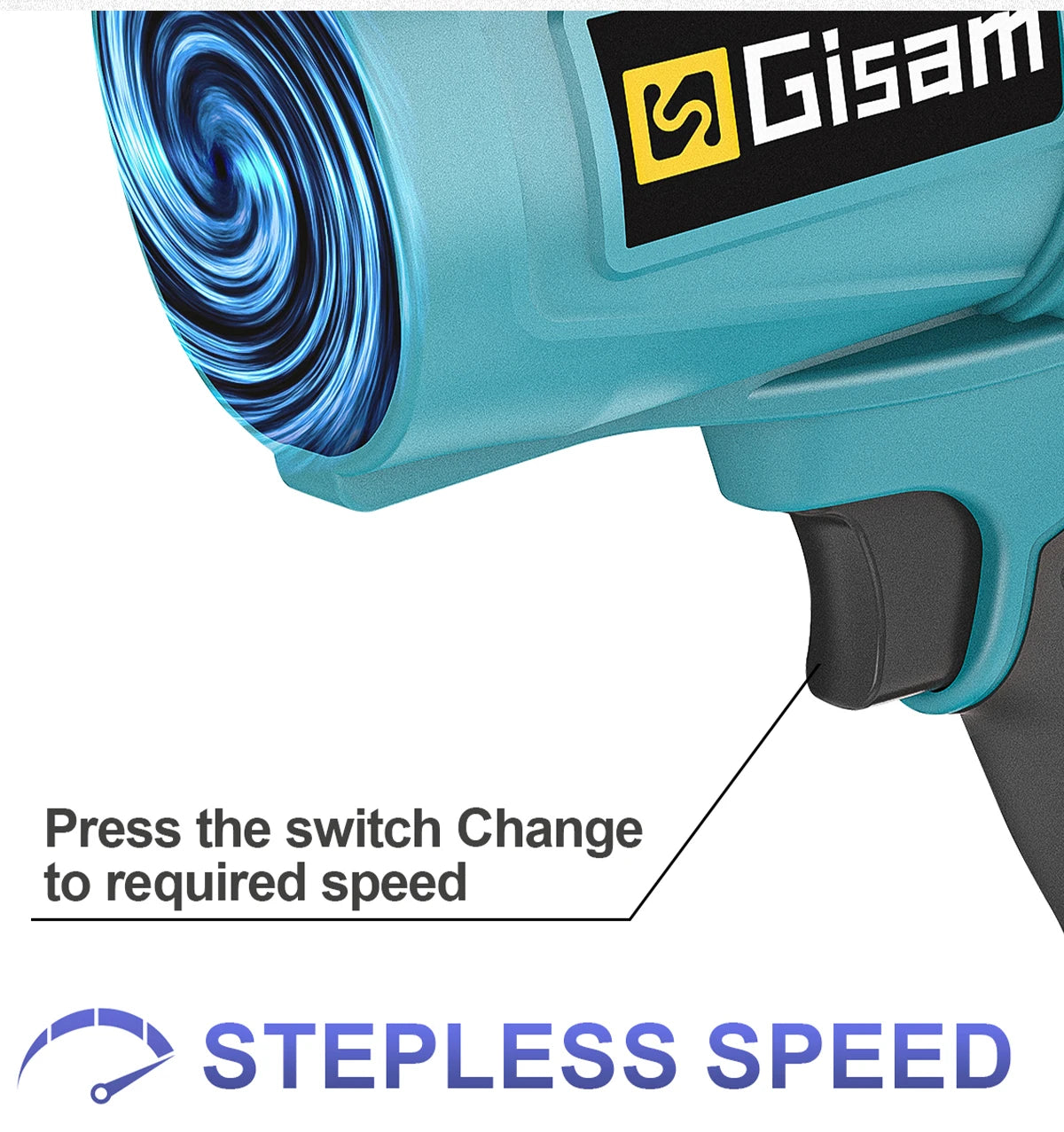 Gisam 200 m/s Brushless Turbo Jet Fan 1500 W – Makita 18 V Akku-Gebläse