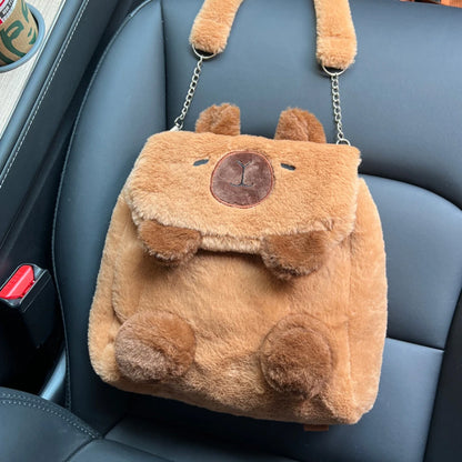 Capybara Plüsch-Rucksack 33 cm – Kawaii Mini-Rucksack & Kuscheltier für Kinder & Teenager