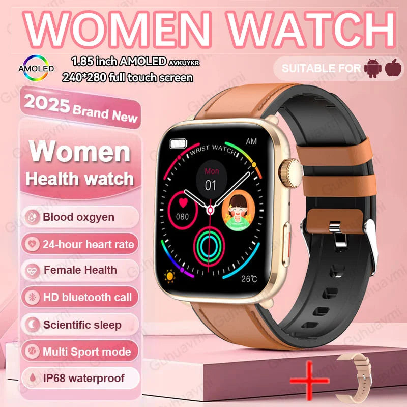 Xiaomi Smartwatch für Damen 2025 – Gesundheitsuhr mit Blutdruck, HRV, Sauerstoff & AI-Diagnose – AMOLED Touch – IP68 wasserdicht – NFC & Bluetooth