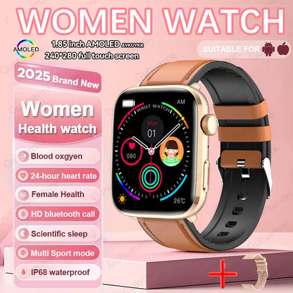 Xiaomi Smartwatch für Damen 2025 – Gesundheitsuhr mit Blutdruck, HRV, Sauerstoff & AI-Diagnose – AMOLED Touch – IP68 wasserdicht – NFC & Bluetooth