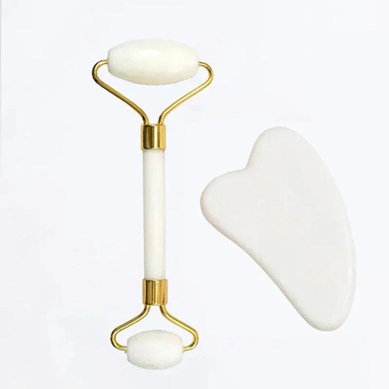 AYHle Jade Roller & Gua Sha – Natürliches Stein-Massage-Set für Gesicht, Hals & Augenpflege