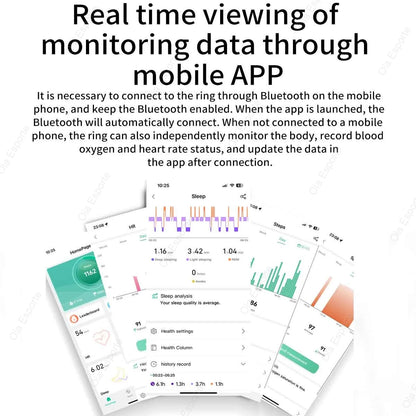 Smart Ring 2025 ohne Display – Fitness- & Gesundheitsring für Damen & Herren – Herzfrequenz, Schlaf, Blutsauerstoff – IP68 5ATM wasserdicht – für Android & iOS