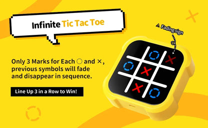 Elektronisches Tic-Tac-Toe Spiel – Tragbare 3-in-1 Konsole für Kinder & Erwachsene, Lernspiel mit Memory- und Reaktionsmodus