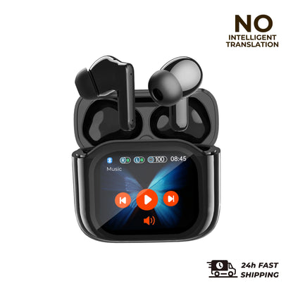 2er-Set Übersetzungs-Kopfhörer – Bluetooth 5.4 Earbuds mit Echtzeit-Übersetzung in 144 Sprachen – Noise Cancelling Headsets für Reisen & Business