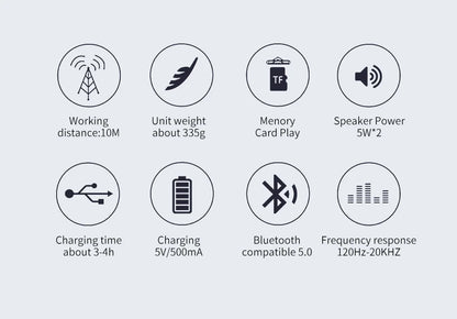 T&G TG117 Bluetooth Lautsprecher – Tragbar, Wasserdicht IPX5, mit TWS, FM & SD-Slot für Outdoor & Strand