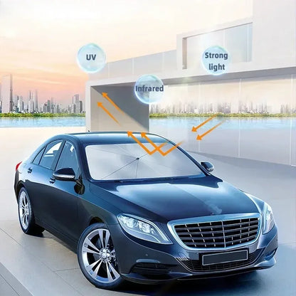 Auto-Sonnenschirm Frontscheibe – Faltbarer Car Sunshade Umbrella für Sommer & UV-Schutz