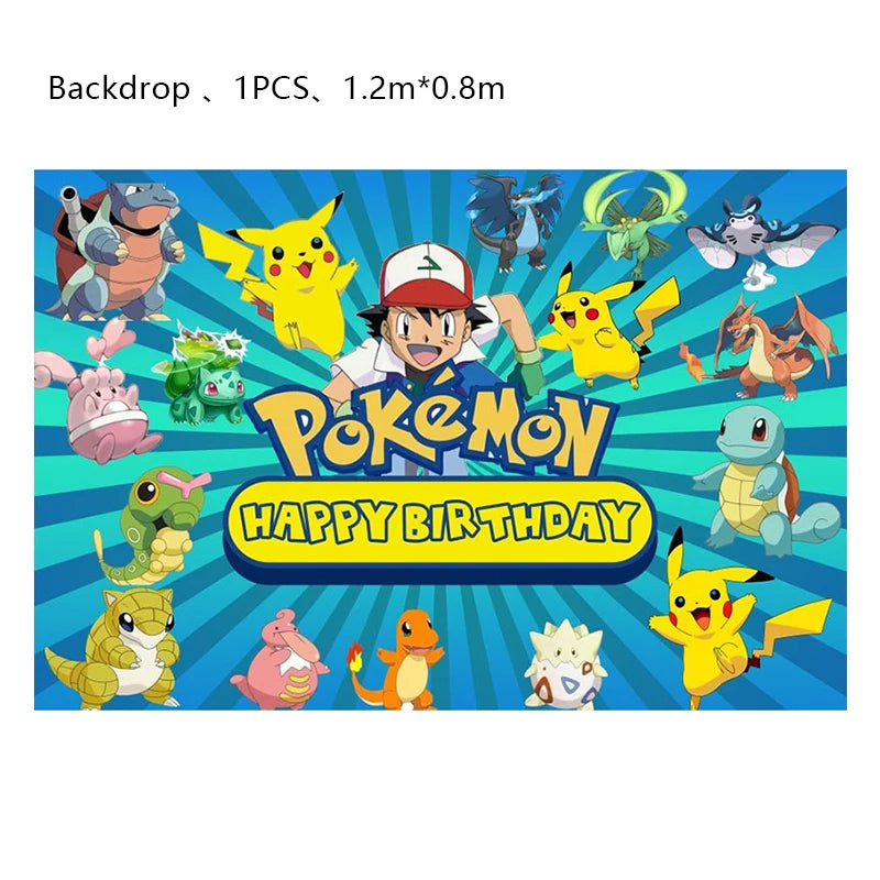 Pokemon Geburtstag Party Dekoration Neue Blitz Pikachu Ballon Für Kinder Event Liefert Einweg Geschirr Banner Hintergrund