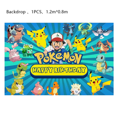 Pokemon Geburtstag Party Dekoration Neue Blitz Pikachu Ballon Für Kinder Event Liefert Einweg Geschirr Banner Hintergrund