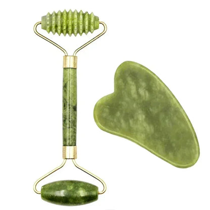 AYHle Jade Roller & Gua Sha – Natürliches Stein-Massage-Set für Gesicht, Hals & Augenpflege
