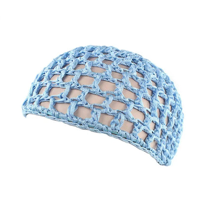 Haarnetz Damen gehäkelt – Elastisches Mesh Turban Cap – Schlafhaube & Haarpflege-Hilfe – atmungsaktiv & bequem – Unisex