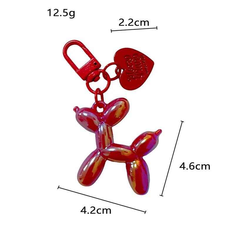 Balloon Dog Schlüsselanhänger – Acryl-Tieranhänger im Y2K-Stil – Süßes Accessoire für Taschen & Schlüssel
