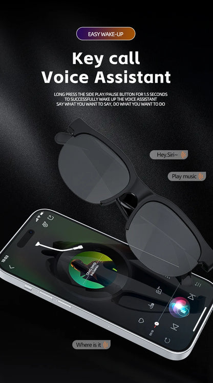 AI Übersetzungs-Sonnenbrille mit Bluetooth 5.3 – 144 Sprachen in Echtzeit – Musikbrille mit Lautsprecher & Mikrofon – Sportbrille für Reisen & Outdoor