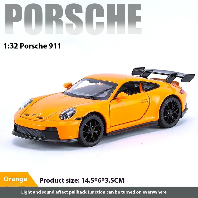 911 GT3 RS Modellauto 1:32 – Hochwertiges Diecast-Metallfahrzeug mit Sound & Licht, Spielzeug & Sammlerstück