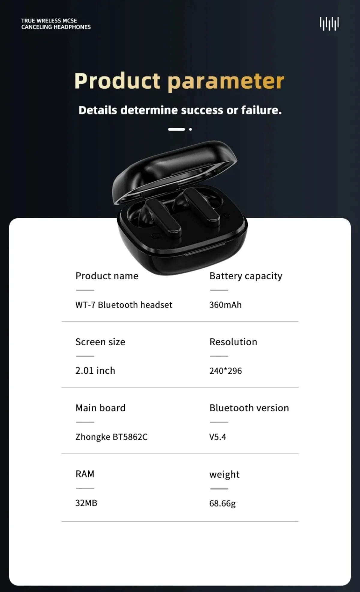 Übersetzungs-Kopfhörer mit Touch-Steuerung – Bluetooth 5.4 Headset mit Echtzeit-Übersetzung in 144 Sprachen – Noise Cancelling & Ladecase