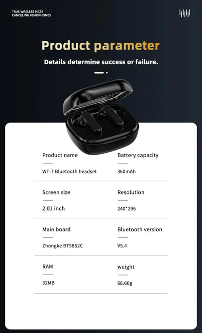 Übersetzungs-Kopfhörer mit Touch-Steuerung – Bluetooth 5.4 Headset mit Echtzeit-Übersetzung in 144 Sprachen – Noise Cancelling & Ladecase