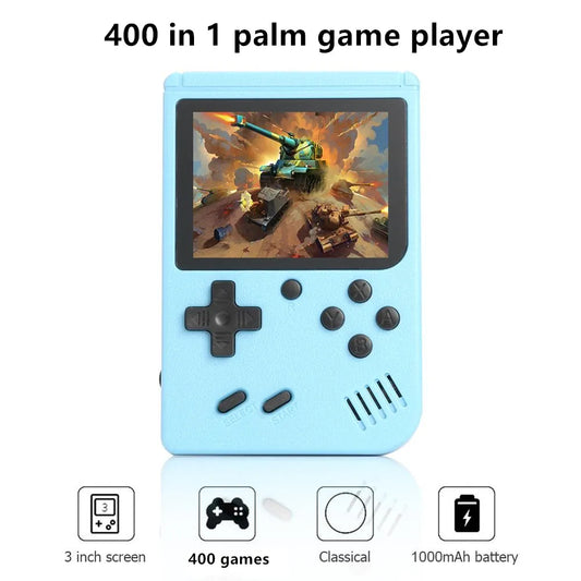 400 in 1 Mini Retro Handheld Spielkonsole – 8-Bit mit 3" Farbdisplay