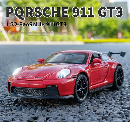 911 GT3 RS Modellauto 1:32 – Hochwertiges Diecast-Metallfahrzeug mit Sound & Licht, Spielzeug & Sammlerstück