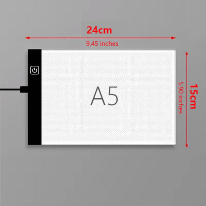A4 LED Zeichenbrett für Kinder – Transparentes Leuchtpad mit 3 Helligkeitsstufen, nicht dimmbar