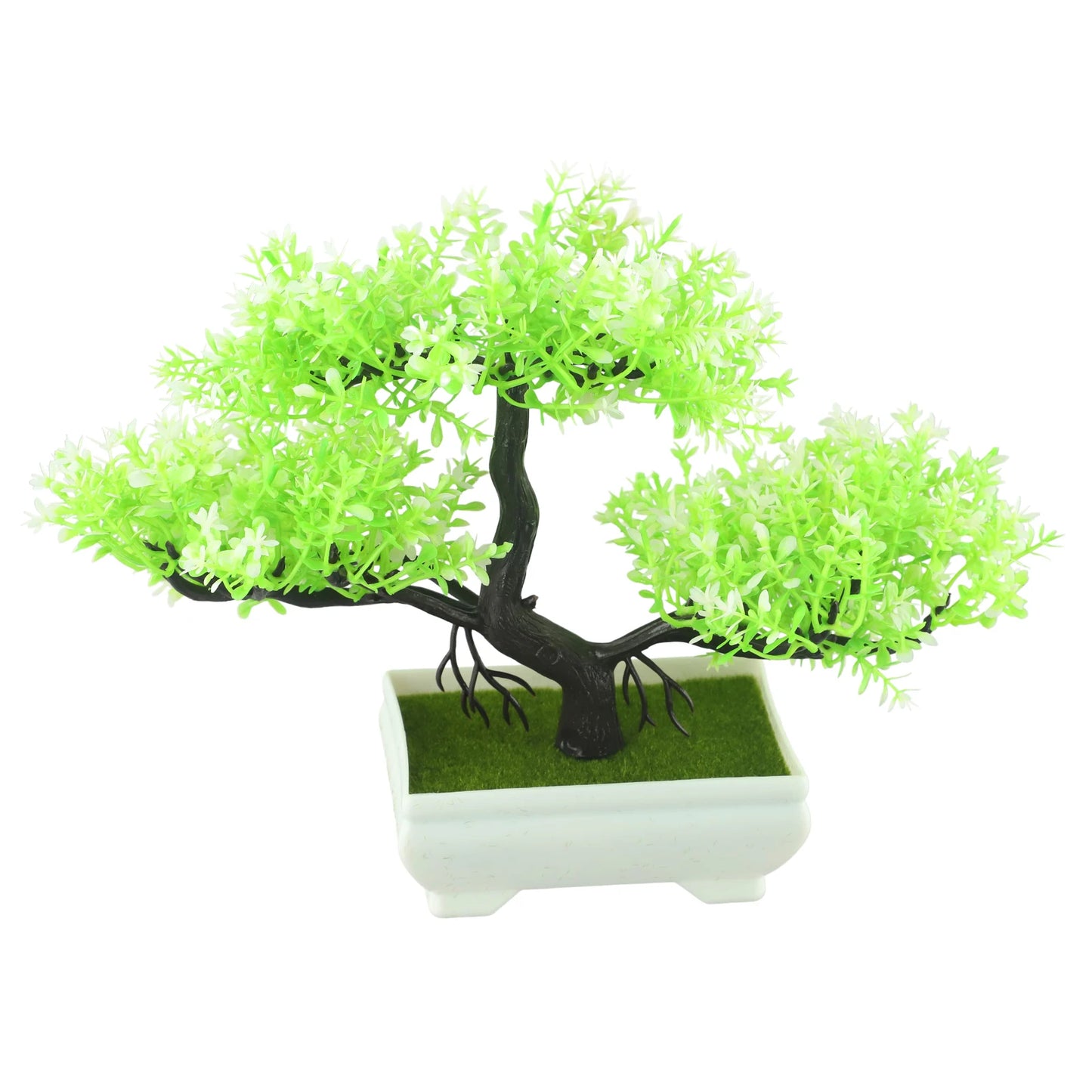 Künstliche Bonsai-Pflanze im Topf – 1 Stück – Kleine Kunstpflanze für Tisch, Garten & Wohnraumdeko