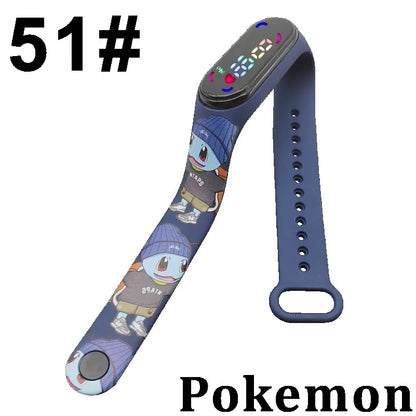 Pokémon LED-Digitaluhr – Kinderarmbanduhr mit Pikachu, Gengar & Evoli im Anime-Design