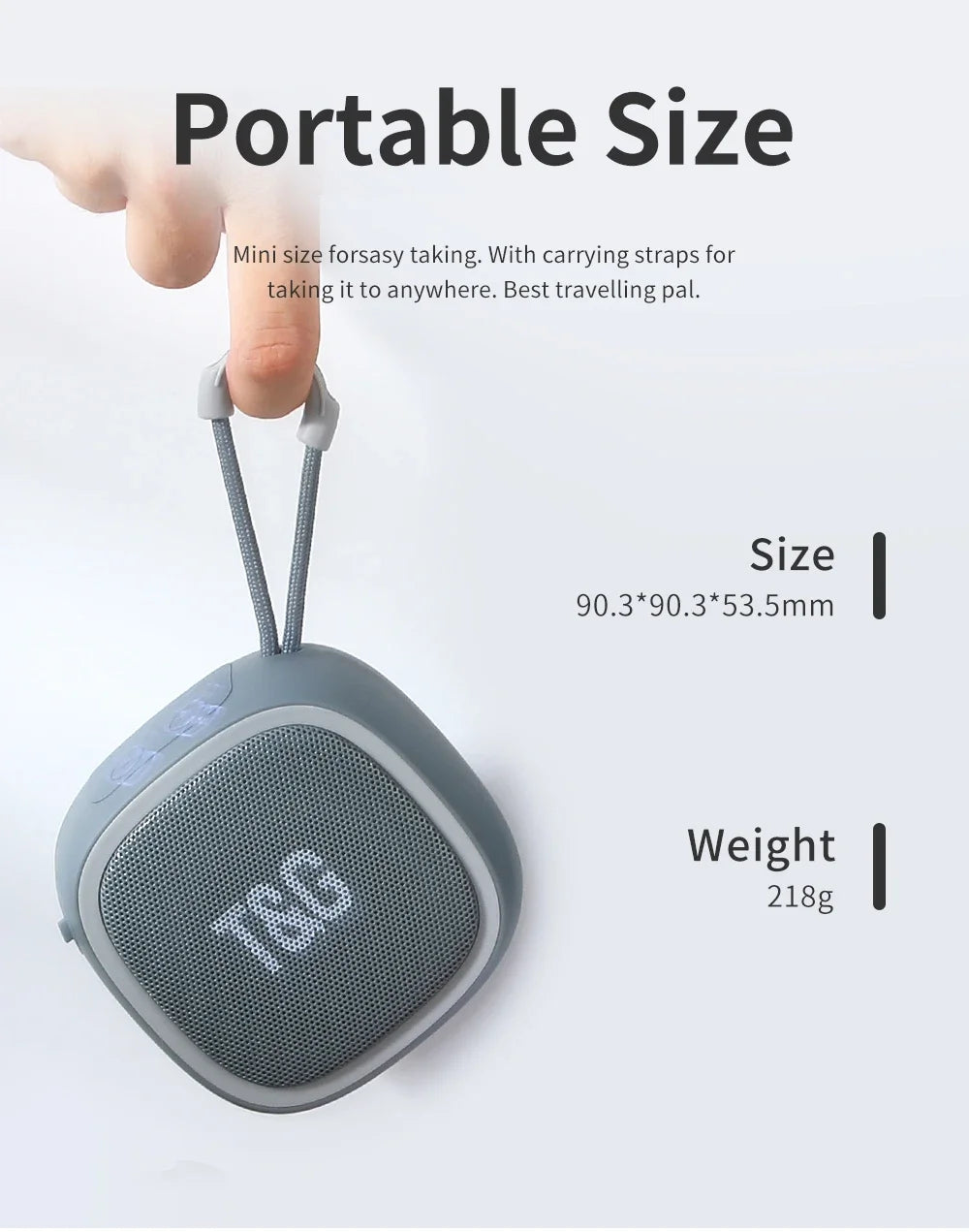 TG659 Mini Bluetooth Lautsprecher – TWS, TF-Karte & Radio, 5.3 kabellos