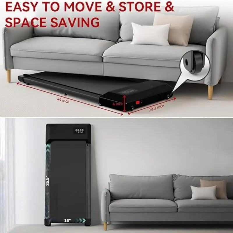 300 Ibs Tragkraft 2,5 PS 2-in-1 tragbares Laufband für zu Hause mit ferngesteuertem LED-Display Walking Pad Laufband