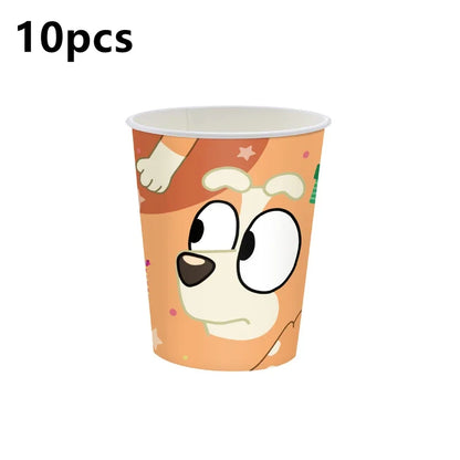 Bluey Ballons Blueies Cartoon Hund Ballon Bingoed Alles Gute zum Geburtstag Banner Geschirr Hintergrund Party Dekorationen Kind Kuchen Topper