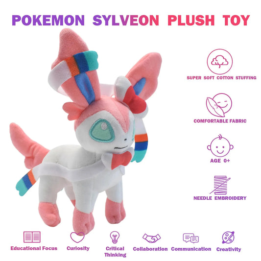 Leafeon Vapor eon Glaceon Sylveon Espeon Umbron Vapor eon Sylveon Plüschtiere Spiel für Sammler geschenk, weiche Plüschtiere gefüllt