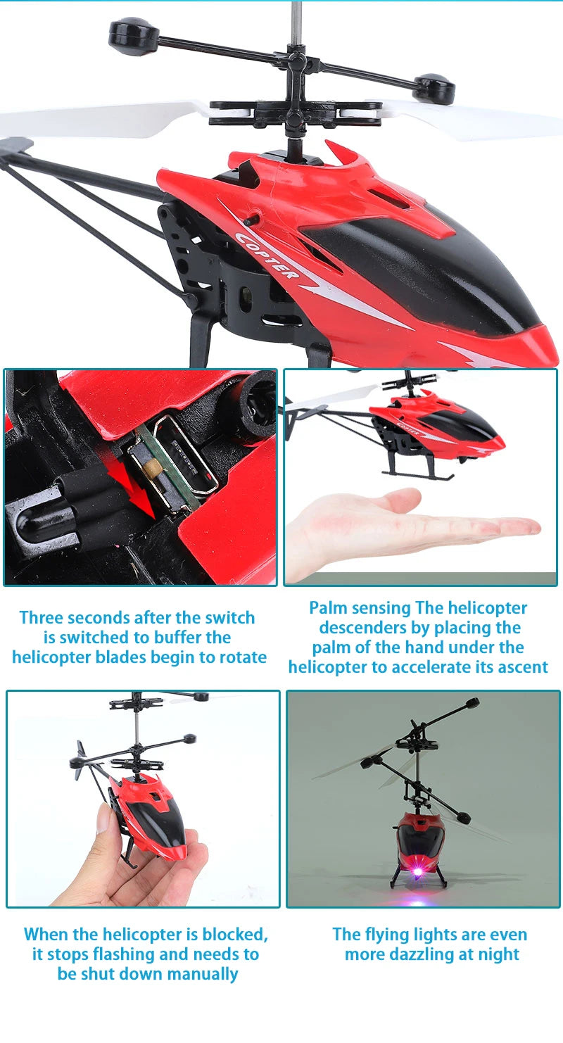 Wiederaufladbarer Mini RC Helikopter – Fernsteuerbarer Spielzeug-Drohne für Kinder mit USB-Ladung