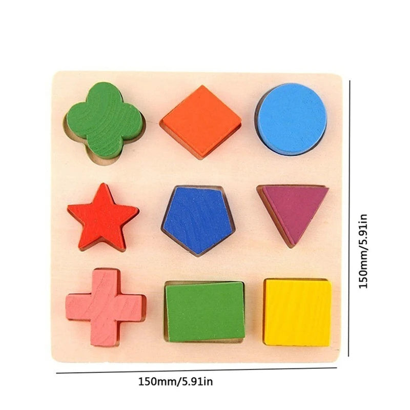 Montessori Holzpuzzle – Geometrische Formen Lernspiel ab 3 Jahren von Battoom