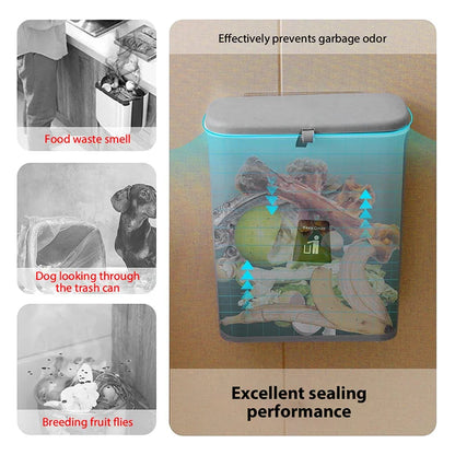 7/9L Hängender Mülleimer Küchenpapierkorb Mülltonne Wandmontierter Badezimmer-Mülleimer mit Deckel Recycling-Müllkorb