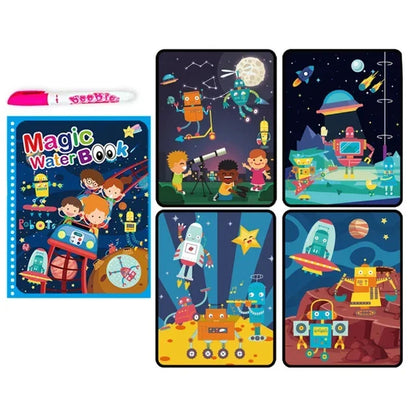 Magisches Wasser-Malbuch mit Stift – Lernspielzeug für Kinder ab 2 Jahren