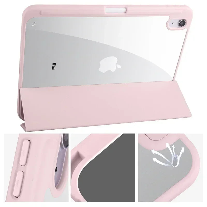 iPad Hülle mit Stifthalter & Standfunktion – Acryl Rückseite, stoßfest