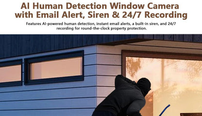 5MP WLAN Fensterkamera mit 4K & Farb-Nachtsicht – Indoor & Outdoor, Bewegungserkennung, Zwei-Wege-Audio, Alexa-kompatibel