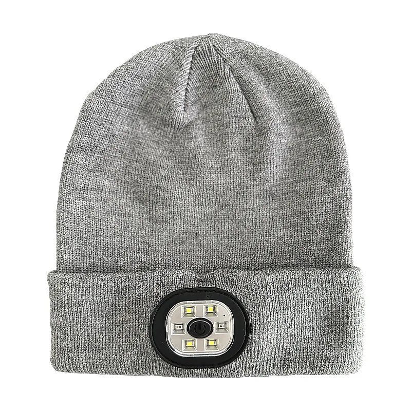 3-in-1 Bluetooth Beanie mit LED-Licht – Mütze mit Kopfhörer & Licht, USB-Ladung, Unisex für Outdoor & Sport