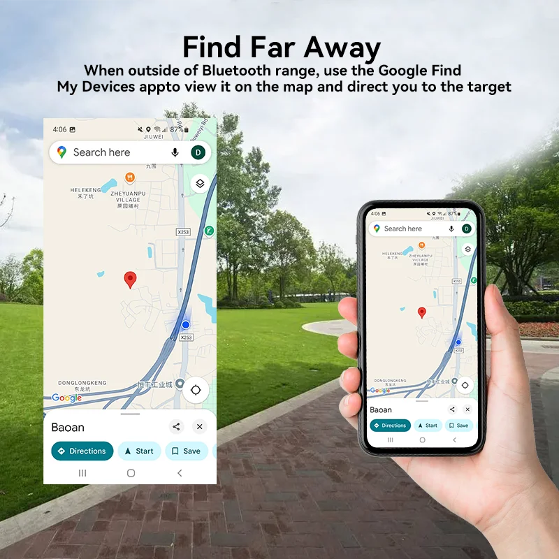 Bluetooth GPS Tracker für Android – Schlüssel- & Haustierfinder – kompatibel mit Google Find My App – Smart Tag mit langer Batterielaufzeit