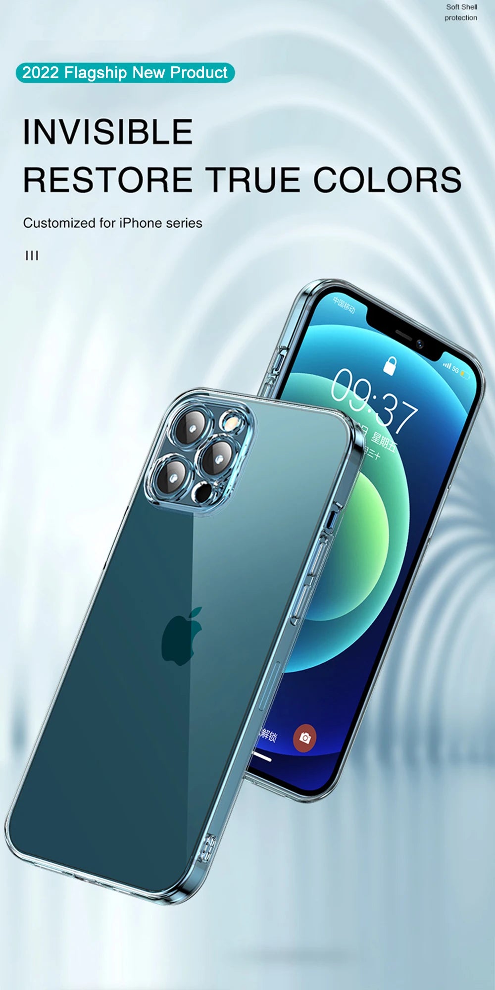 Ultradünne transparente iPhone Hülle – Soft Silikon, stoßfest