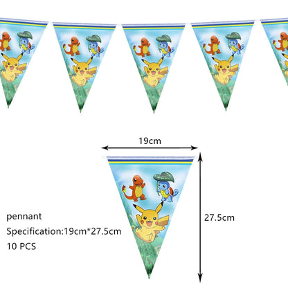 Pokemon Geburtstag Party Dekoration Neue Blitz Pikachu Ballon Für Kinder Event Liefert Einweg Geschirr Banner Hintergrund