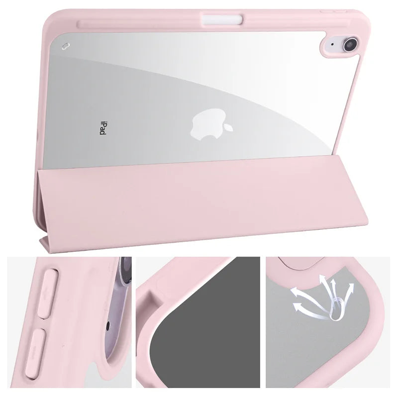 iPad Hülle mit Stifthalter & Standfunktion – Acryl Rückseite, stoßfest