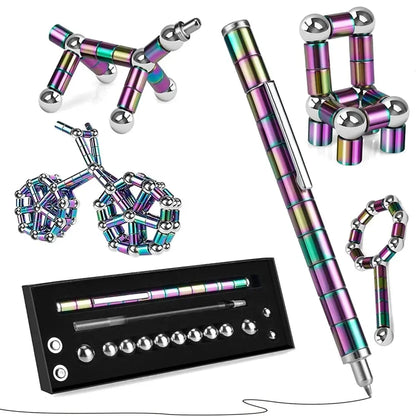 Magnetischer Fidget-Stift mit 13 Ringen – Deformationsstift gegen Stress & Langeweile, Kreativspielzeug & Geschenkidee