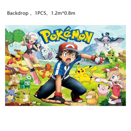 Pokemon Geburtstag Party Dekoration Neue Blitz Pikachu Ballon Für Kinder Event Liefert Einweg Geschirr Banner Hintergrund