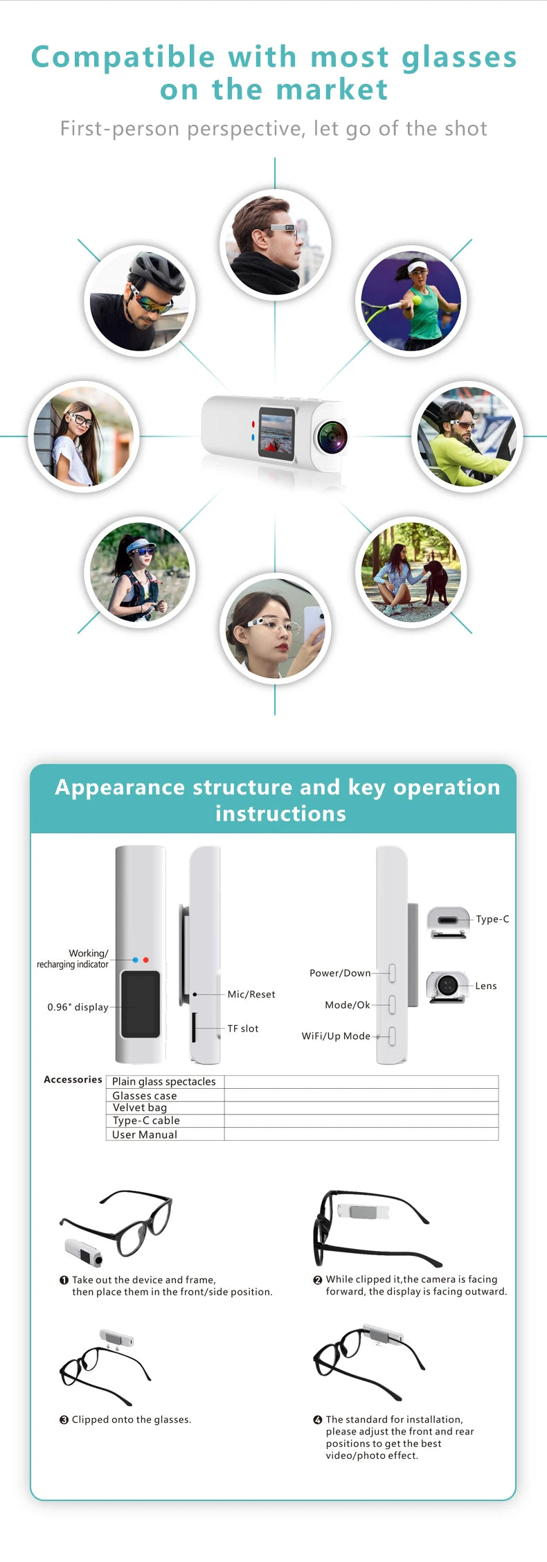 Xiaomi 4K FPV Smart Glasses mit HD-Kamera – Videoaufnahme, WiFi App-Steuerung & Sprachaufzeichnung für Outdoor & Sport